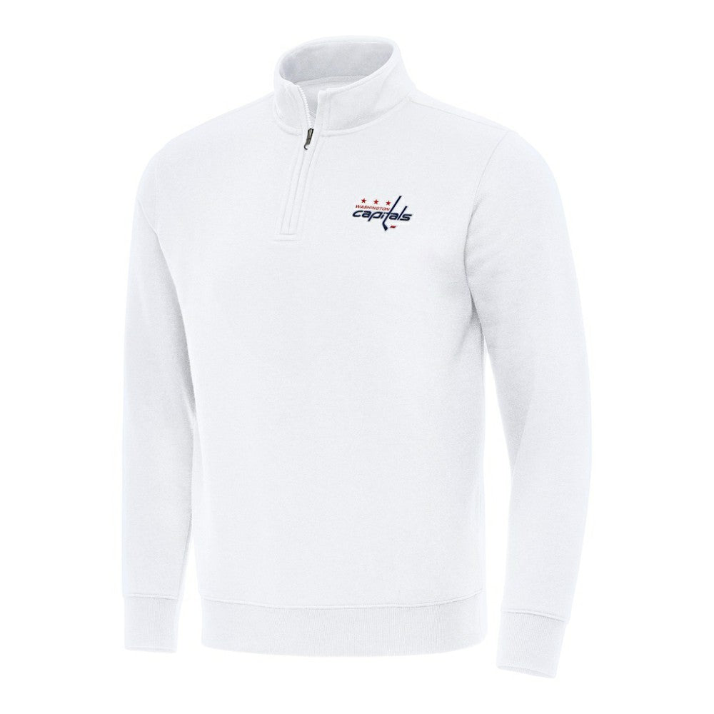 Washington Capitals Antigua Victory Quarter-Zip Mock Sweatshirt - White | US 202259527