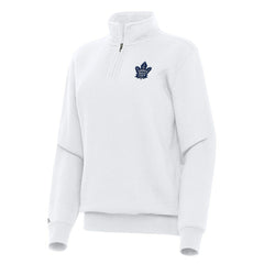 Toronto Maple Leafs Antigua Women's Victory Quarter-Zip Sweatshirt - White | US 202259543