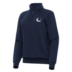 Vancouver Canucks Antigua Women's Victory Quarter-Zip Sweatshirt - Navy | US 202259551