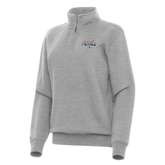 Washington Capitals Antigua Women's Victory Quarter-Zip Sweatshirt - Heather Gray | US 202259555
