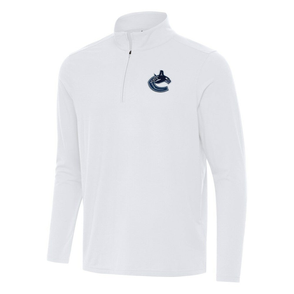 Vancouver Canucks Antigua Intent Quarter-Zip Top - White | US 202259859