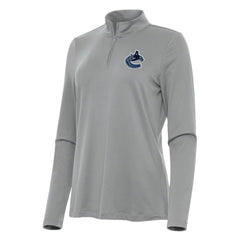 Vancouver Canucks Antigua Women's Reprocess Quarter-Zip Top - Gray | US 202259945