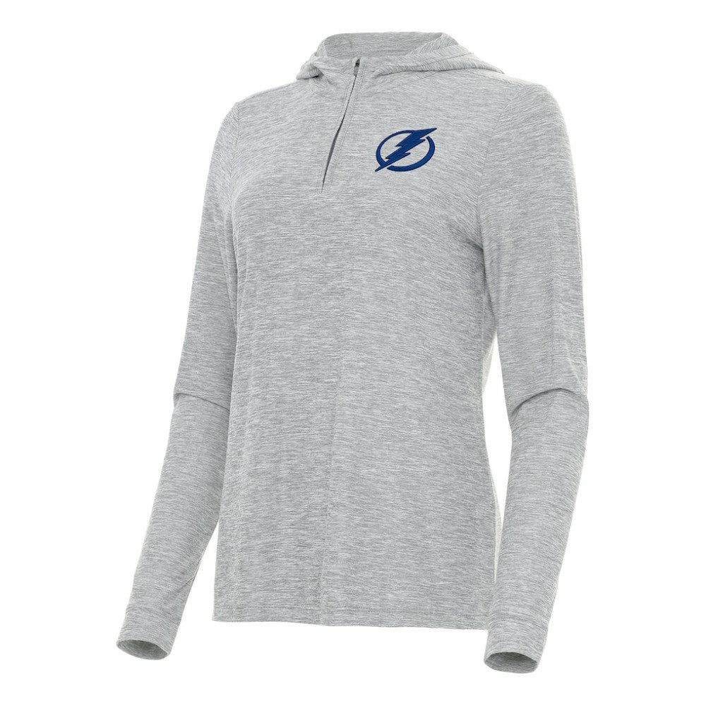 Tampa Bay Lightning Antigua Women's Daybreak Quarter-Zip Hoodie - Heather Gray | US 202259987