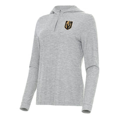 Vegas Golden Knights Antigua Women's Daybreak Quarter-Zip Hoodie - Heather Gray | US 202259996