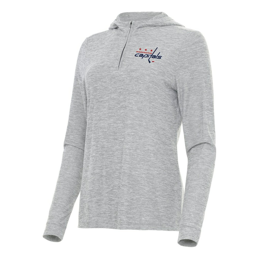 Washington Capitals Antigua Women's Daybreak Quarter-Zip Hoodie - Heather Gray | US 202259998