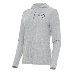 Washington Capitals Antigua Women's Daybreak Quarter-Zip Hoodie - Heather Gray | US 202259998