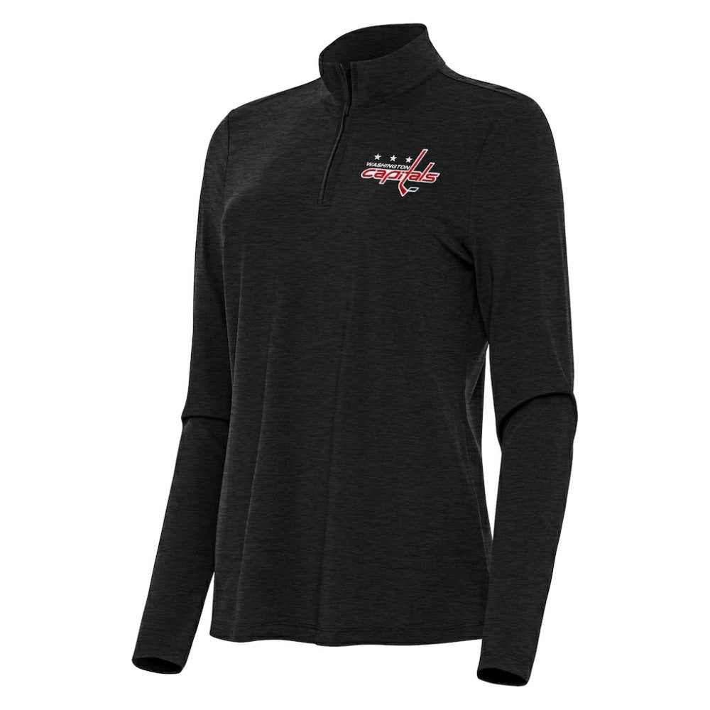 Washington Capitals Antigua Women's Bright Quarter-Zip Top - Heather Black | US 202260011