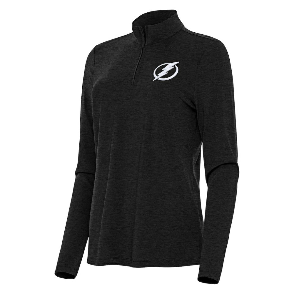 Tampa Bay Lightning Antigua Women's Bright Quarter-Zip Top - Heather Black | US 202260017