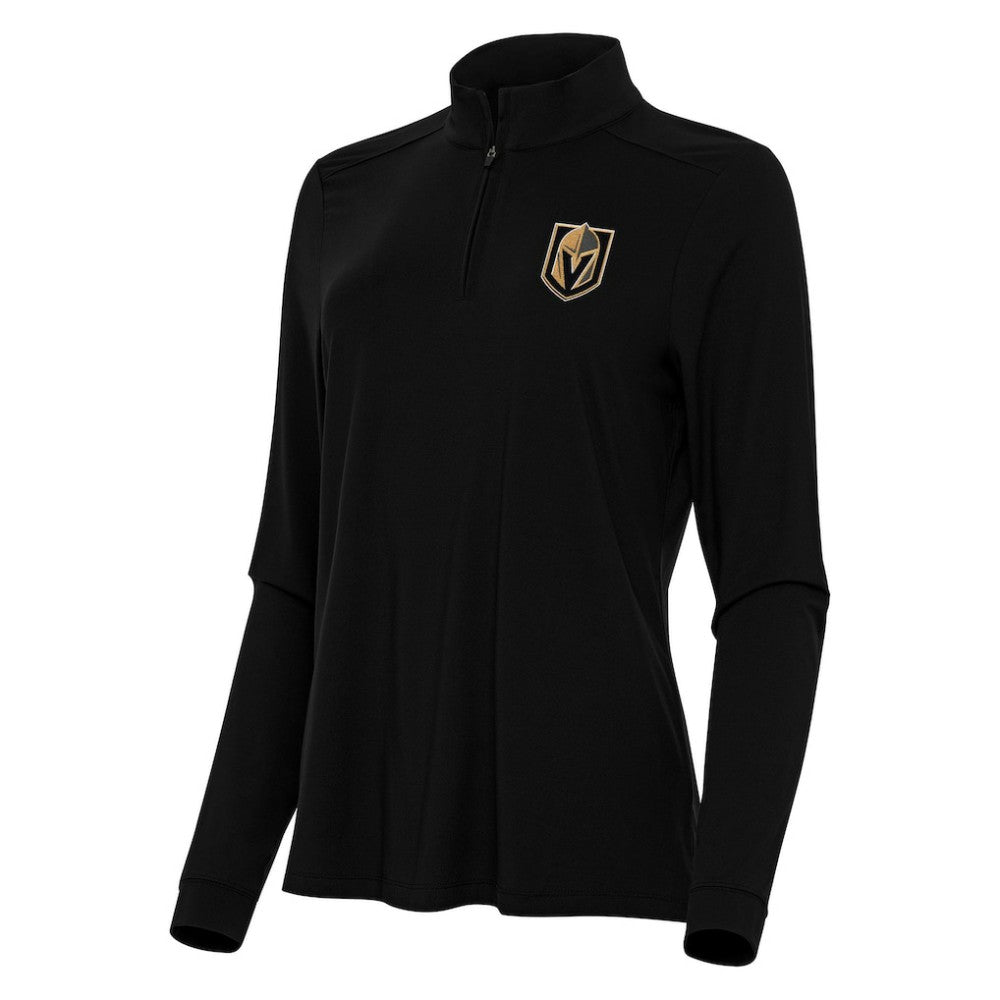 Vegas Golden Knights Antigua Women's Intent Quarter-Zip Top - Black | US 202260127