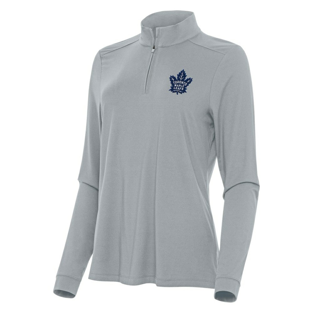 Toronto Maple Leafs Antigua Women's Intent Quarter-Zip Top - Gray | US 202260131