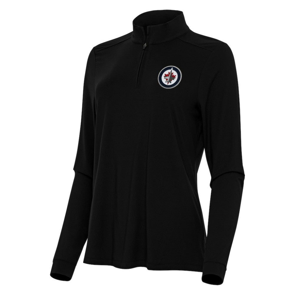 Winnipeg Jets Antigua Women's Intent Quarter-Zip Top - Black | US 202260135