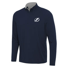 Tampa Bay Lightning Antigua Content Quarter-Zip Pullover Top - Navy/Gray | US 202260221