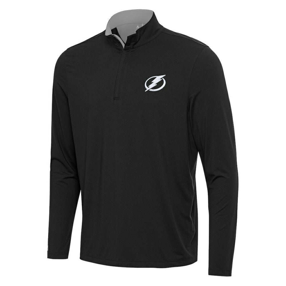 Tampa Bay Lightning Antigua Content Quarter-Zip Pullover Top - Black/Gray | US 202260222