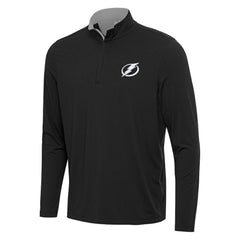 Tampa Bay Lightning Antigua Content Quarter-Zip Pullover Top - Black/Gray | US 202260222