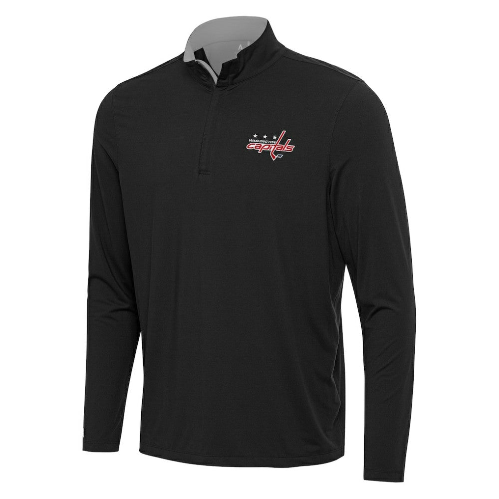 Washington Capitals Antigua Content Quarter-Zip Pullover Top - Black/Gray | US 202260228