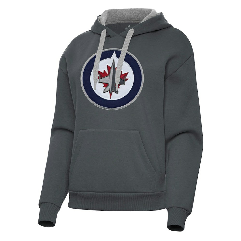 Winnipeg Jets Antigua Women's Victory Pullover Hoodie - Charcoal | US 202260593
