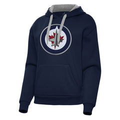 Winnipeg Jets Antigua Women's Victory Pullover Hoodie - Navy | US 202260594