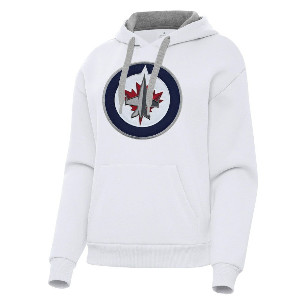 Winnipeg Jets Antigua Women's Victory Pullover Hoodie - White | US 202260595