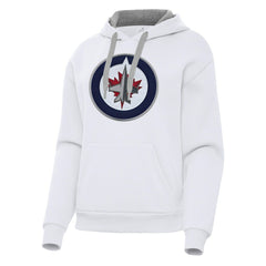 Winnipeg Jets Antigua Women's Victory Pullover Hoodie - White | US 202260595