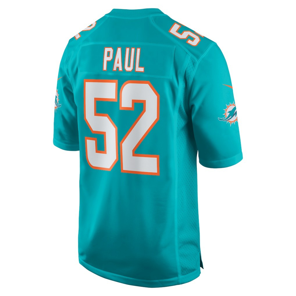 Patrick Paul Miami Dolphins Game Jersey - Aqua Jerseys