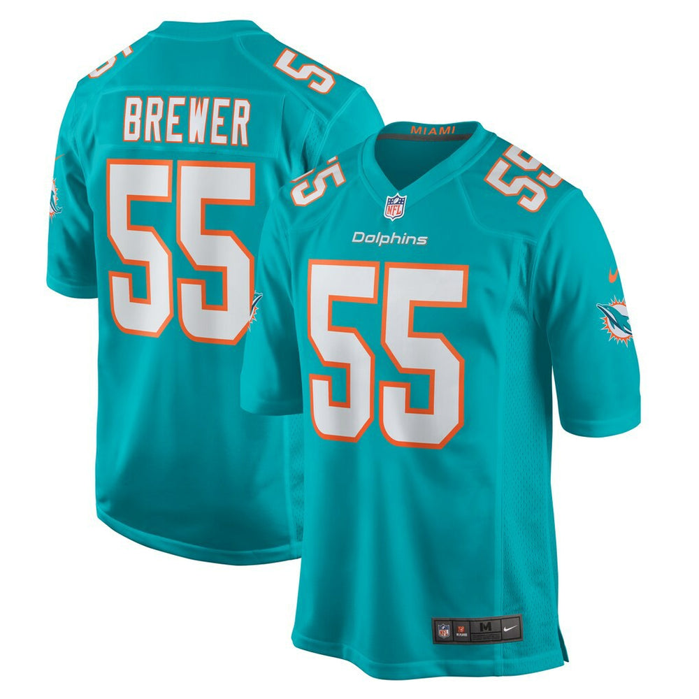 Aaron Brewer Miami Dolphins Game Jersey - Aqua Jerseys