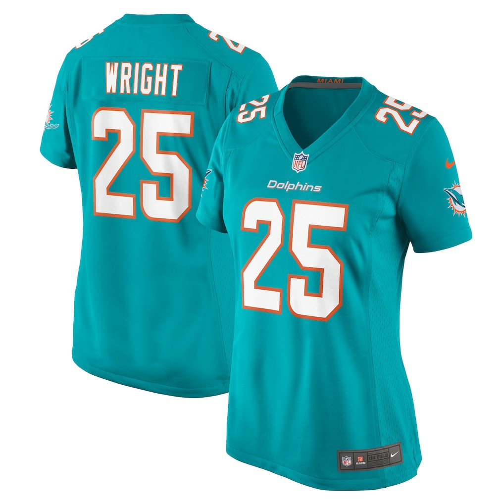 Jaylen Wright Miami Dolphins Women's Game Jersey - Aqua Jerseys