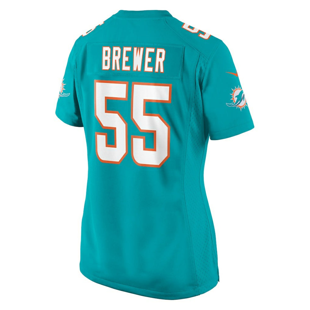 Aaron Brewer Miami Dolphins Women's Game Jersey - Aqua Jerseys