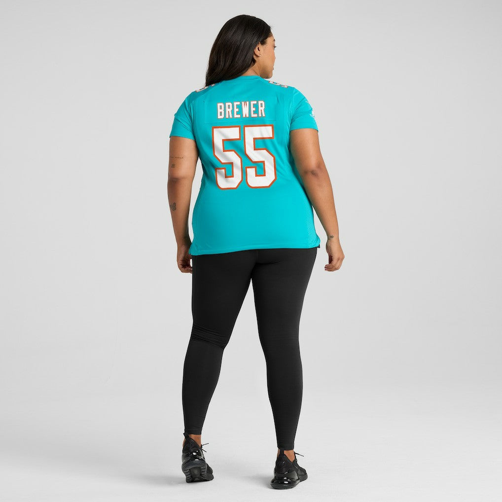 Aaron Brewer Miami Dolphins Women's Game Jersey - Aqua Jerseys