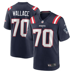 Caedan Wallace New England Patriots Game Jersey - Navy Jerseys