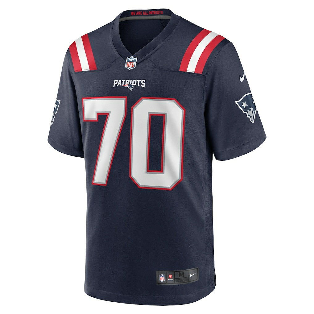 Caedan Wallace New England Patriots Game Jersey - Navy Jerseys