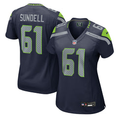 Jalen Sundell Seattle Seahawks Women's Team Game Jersey - College Navy Jerseys