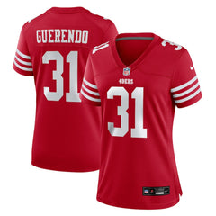 Isaac Guerendo San Francisco 49ers Women's Team Game Jersey - Scarlet Jerseys