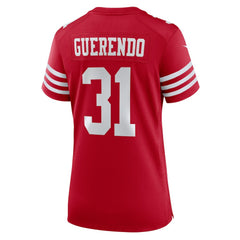 Isaac Guerendo San Francisco 49ers Women's Team Game Jersey - Scarlet Jerseys