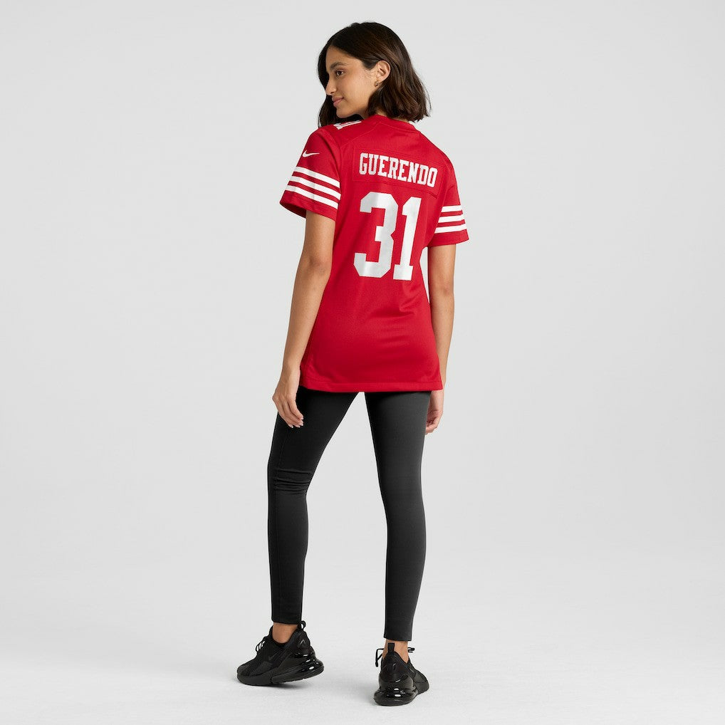 Isaac Guerendo San Francisco 49ers Women's Team Game Jersey - Scarlet Jerseys