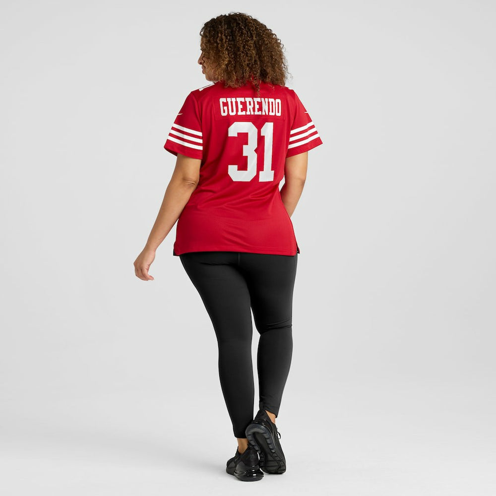 Isaac Guerendo San Francisco 49ers Women's Team Game Jersey - Scarlet Jerseys