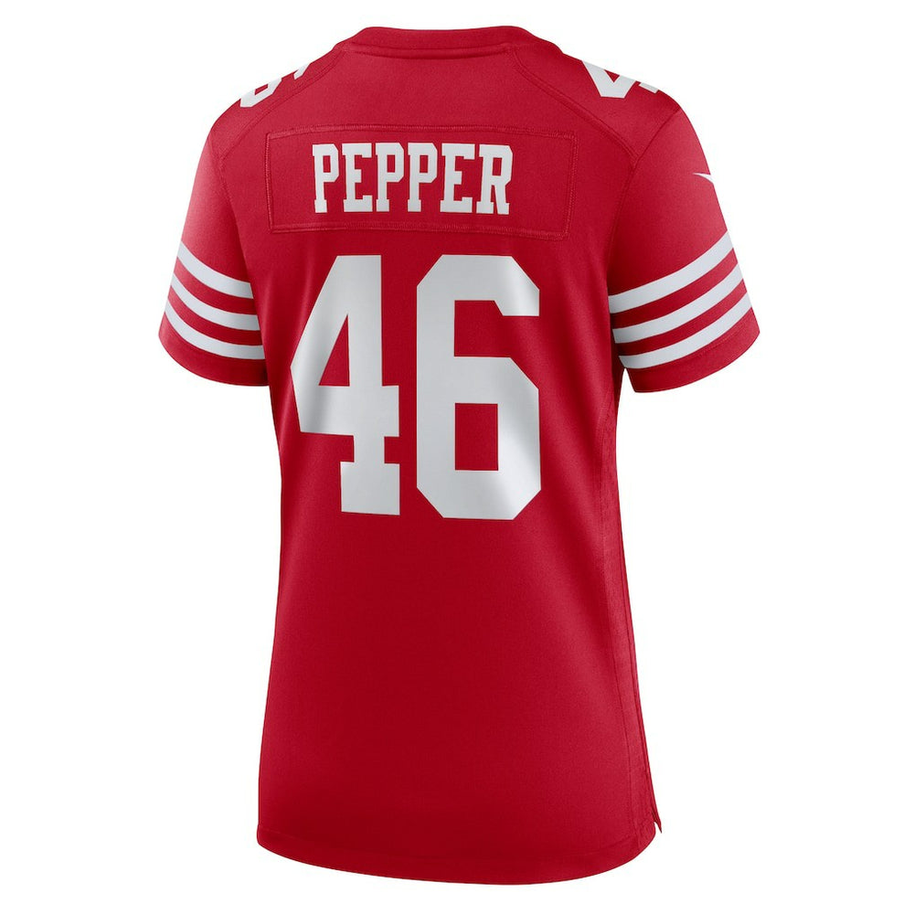Taybor Pepper San Francisco 49ers Women's Team Game Jersey - Scarlet Jerseys