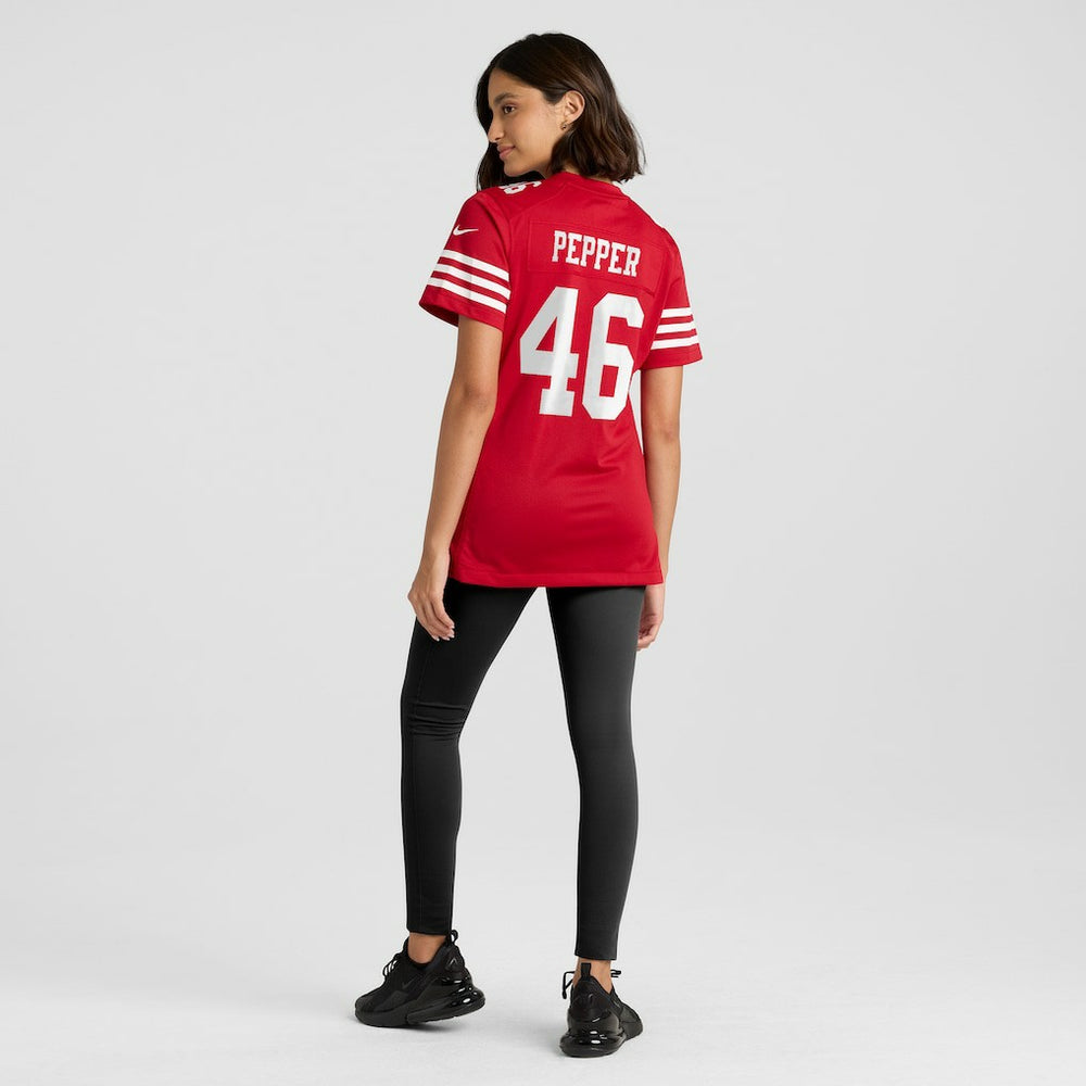Taybor Pepper San Francisco 49ers Women's Team Game Jersey - Scarlet Jerseys