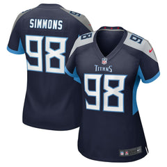 Jeffery Simmons Tennessee Titans Women's Alternate Game Jersey - Navy Jerseys