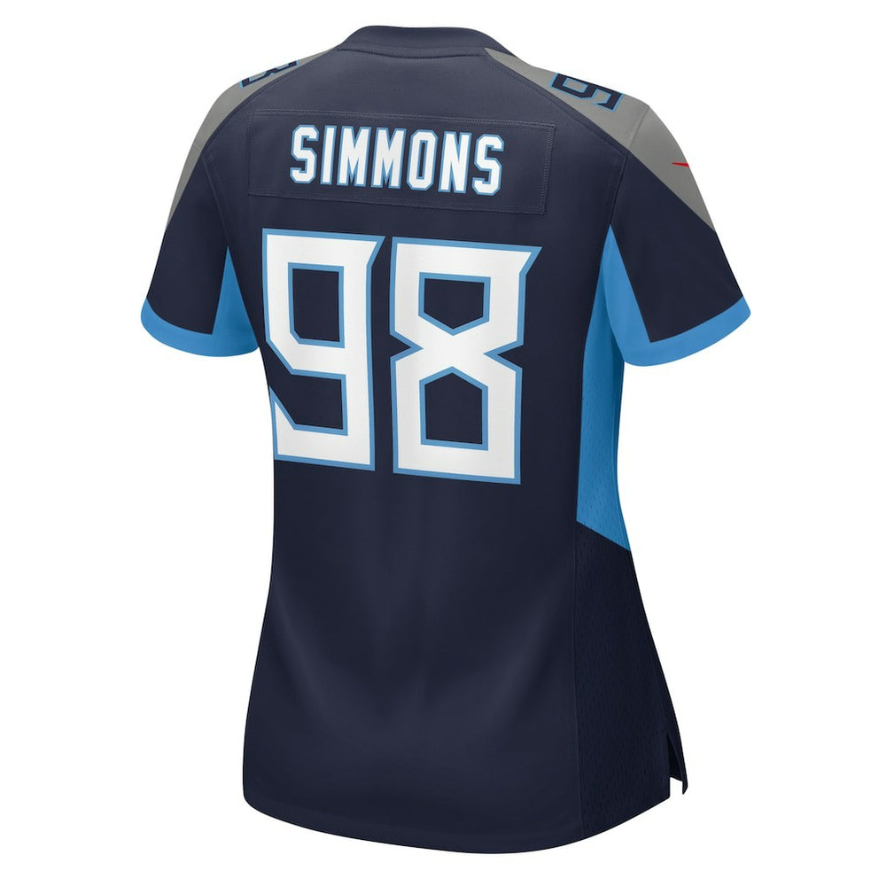Jeffery Simmons Tennessee Titans Women's Alternate Game Jersey - Navy Jerseys