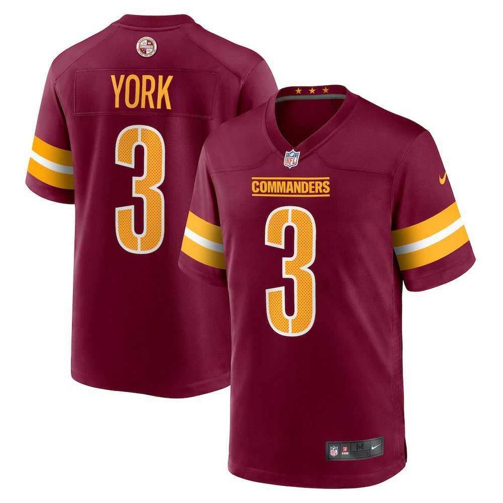 Cade York Washington Commanders Game Jersey - Burgundy Jerseys