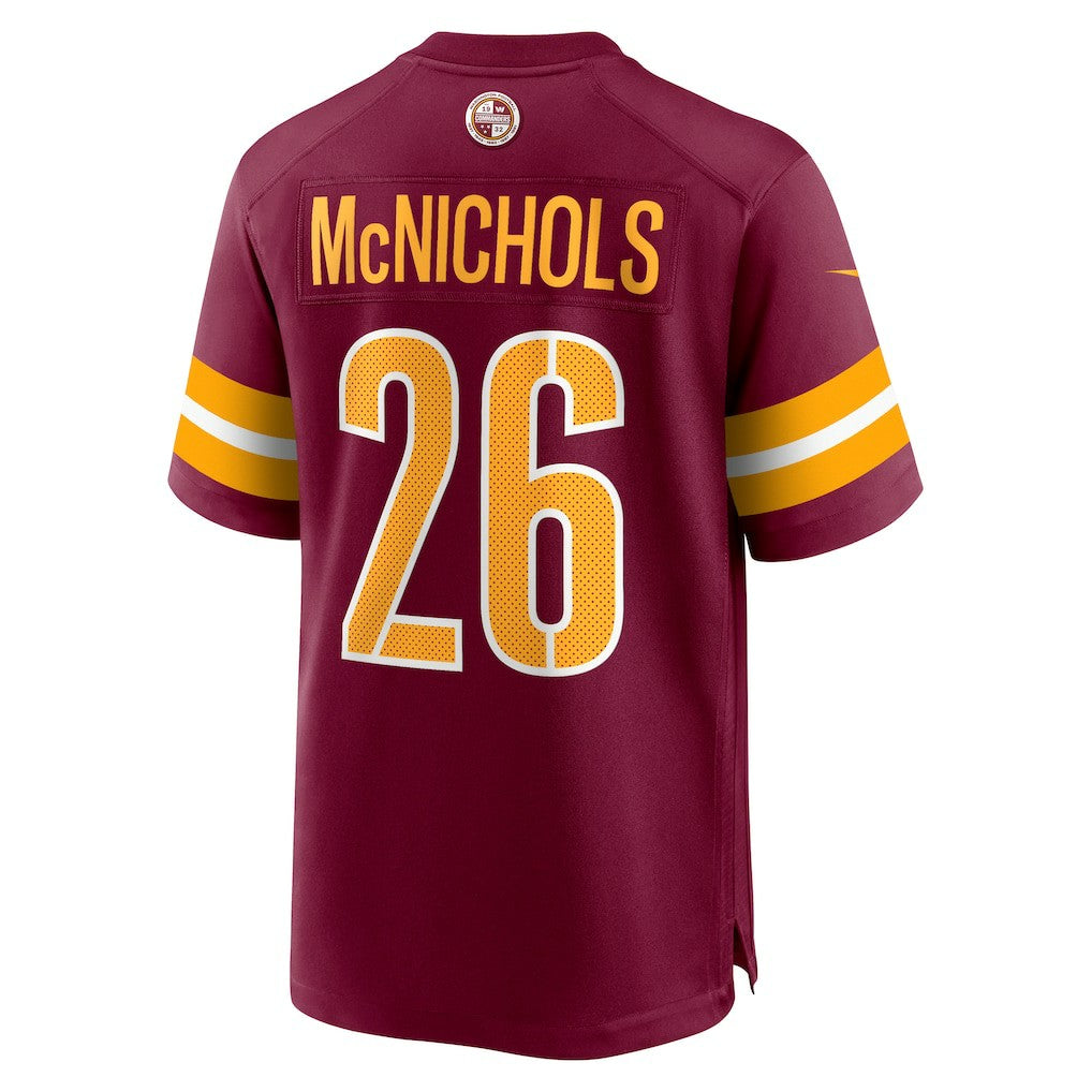 Jeremy McNichols Washington Commanders Game Jersey - Burgundy Jerseys
