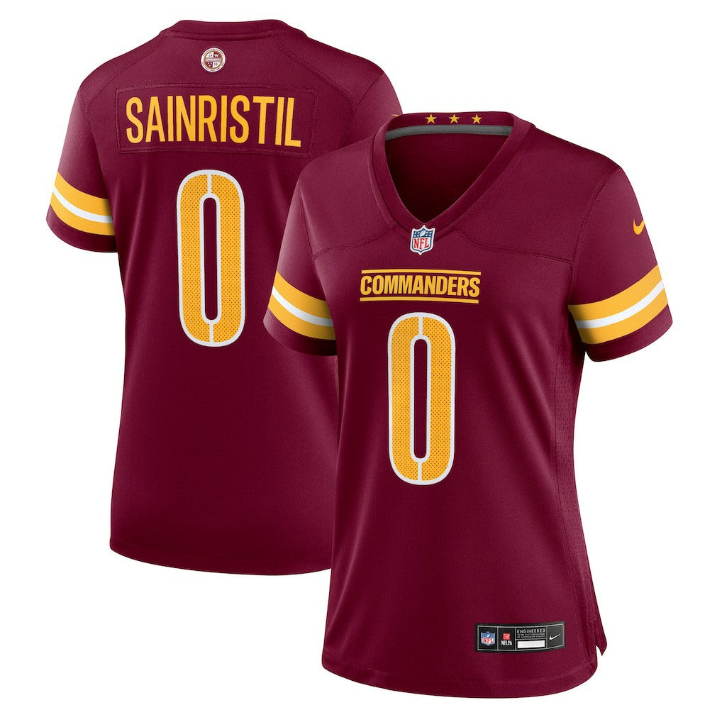 Mike Sainristil Washington Commanders Women's Team Game Jersey - Burgundy Jerseys