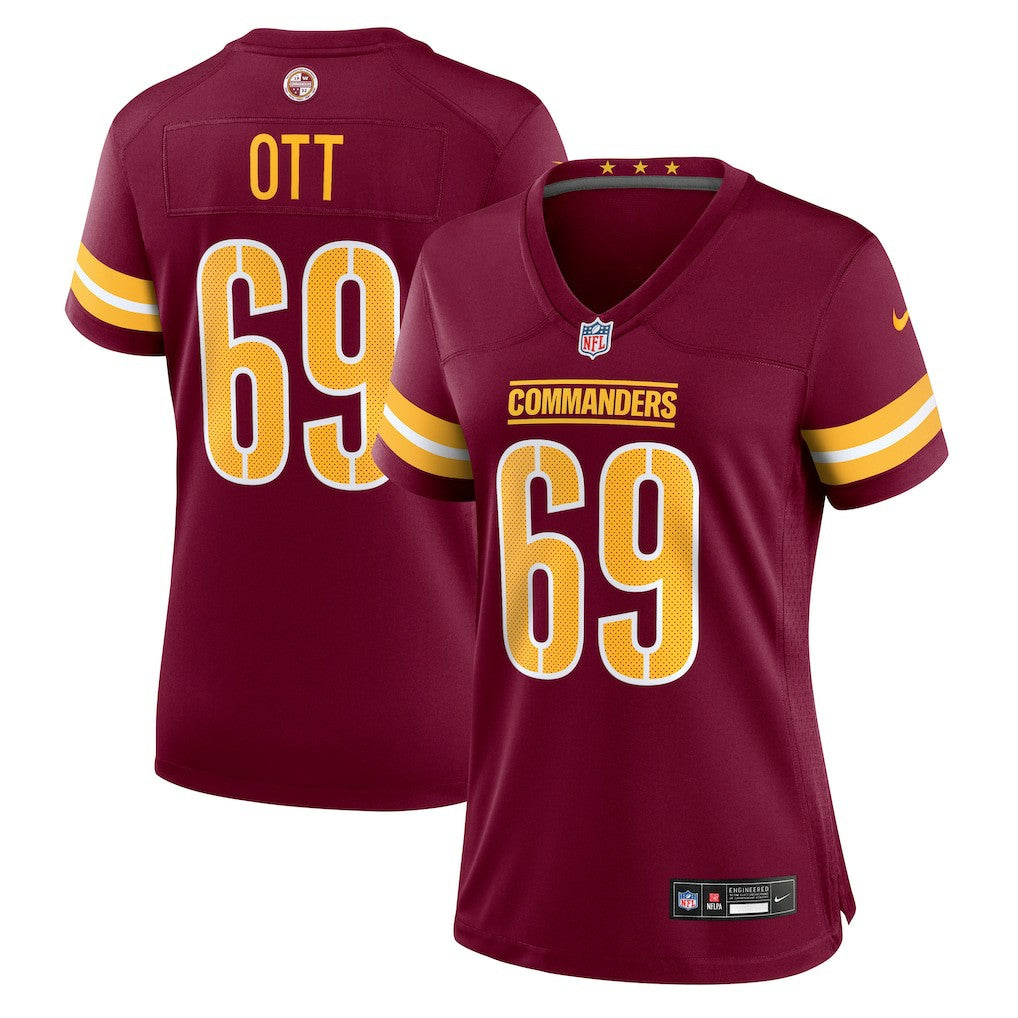 Tyler Ott Washington Commanders Women's Team Game Jersey - Burgundy Jerseys