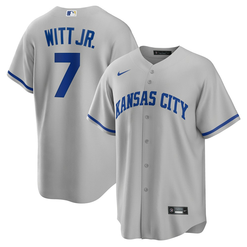 Bobby Witt Jr. Kansas City Royals Nike Road Replica Jersey - Gray Jerseys