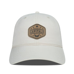 Washington Capitals Men's Levelwear Faux Leather Patch Unstructured Adjustable Hat - Cream | US 202262261