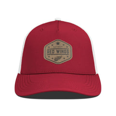 Detroit Red Wings Men's Levelwear Faux Leather Patch Structured Adjustable Hat - Red | US 202262279