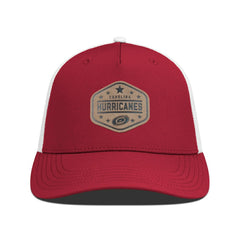 Carolina Hurricanes Men's Levelwear Faux Leather Patch Structured Adjustable Hat - Red | US 202262286
