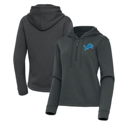Detroit Lions Antigua Women's Contemporary Quarter-Zip Hoodie - Pewter Hoodies