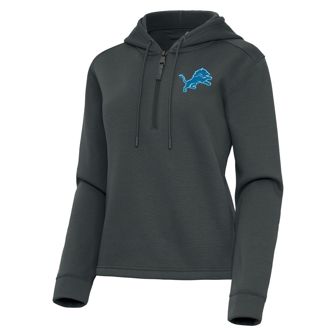 Detroit Lions Antigua Women's Contemporary Quarter-Zip Hoodie - Pewter Hoodies
