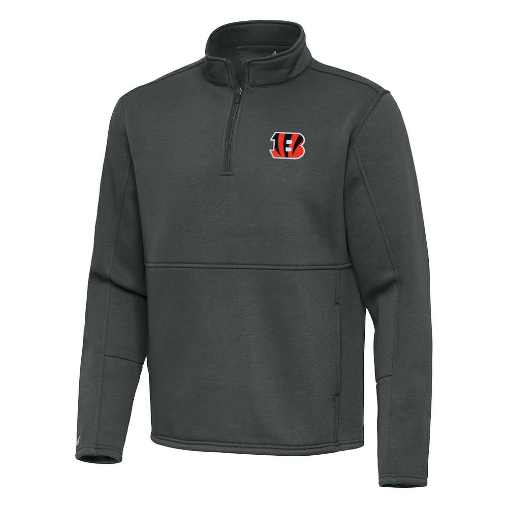 Cincinnati Bengals Antigua Twist Quarter-Zip Pullover Jacket - Pewter Pullover